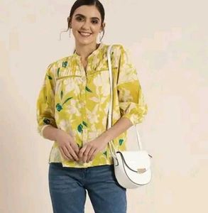 Woman's Casual Rayon Floral Print Top