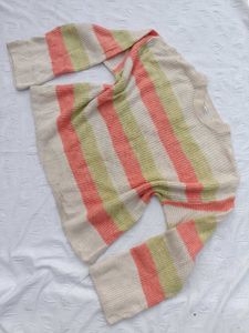 Papaya Striped Knit Sweater