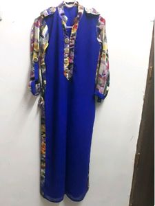 Blue Multi DesiGner Kurti + Dupatta