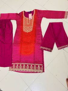 Libas Pink Embroidered  Kurta Set