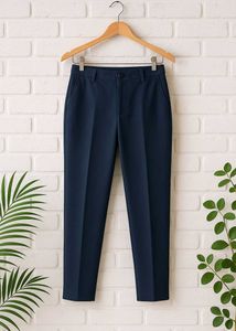 Navy Blue Cropped Trousers