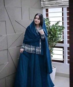 Elegant Blue Embroidered Dress