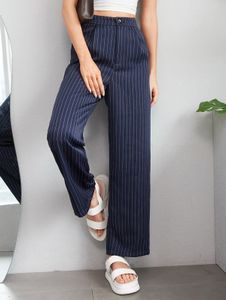 Pinstripe Wide Leg Trousers