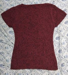 Maroon Knit Top