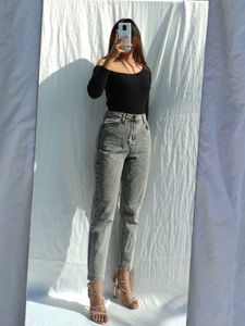Trendyol Black Wide Leg Jeans Denim