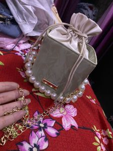 Square Potli Bag Pearl Beads Chain