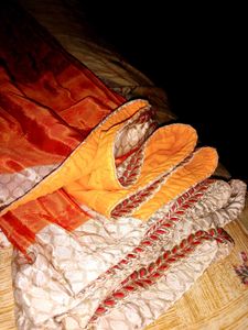 beautifull satin silk uniform saree