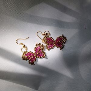 Beaded Butterfly Earrings 🦋✨