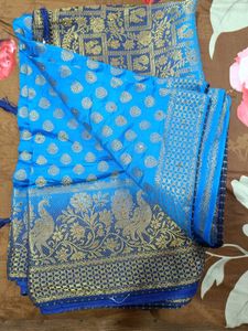 Elegant Blue Banarasi Saree
