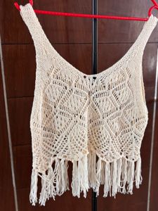 Crochet Fringe Top/ Knitted Top