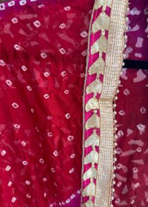 New Beautiful Silk Blend Bandhani Gota Dupatta