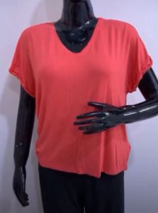 Coral V-Neck Tee