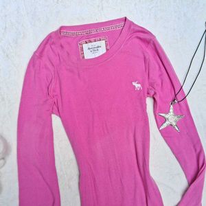 y2k vintage 2000s Pink Long Sleeve fitted Top