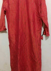 Red Embellished Kurta