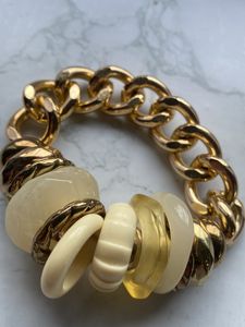 Ladies Thick Goldish Brass Coloured Bracelet Acces