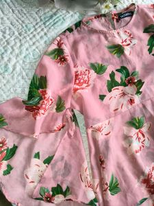 Floral Print Pink  Top
