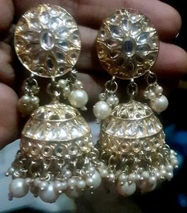 Gold Jhumka Earrings