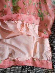 New Light Pink Floral Full Flair Skirt