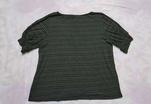 Striped Olive Green T-Shirt