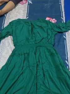 Teal Embroidered Midi Dress