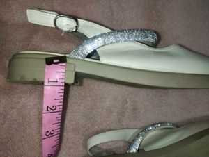 Women&#39;s White Sparkly Mary Janes