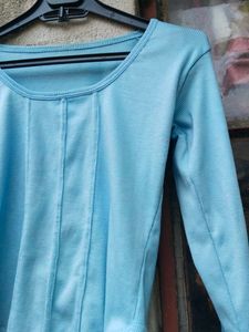 Light Blue Corset-Style Top