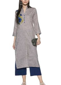 Khadi Look Embroidered Kurta