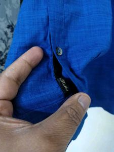 RARE RABBIT Stylish Blue LINEN Shirt