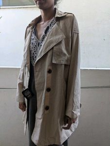 Long Double Breasted Trench Coat