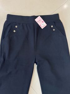 Black Pants with Clover Details