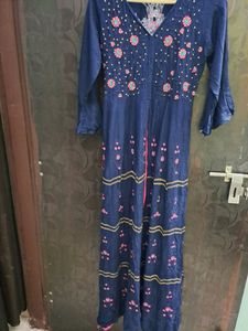 Embroidery Kurti With Attached Shrug