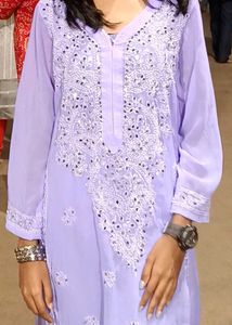 Lavender Embroidered Kurta