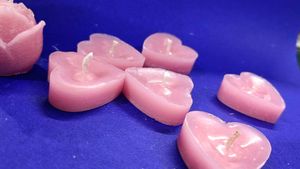 Light Pink Unscented Candles Set
