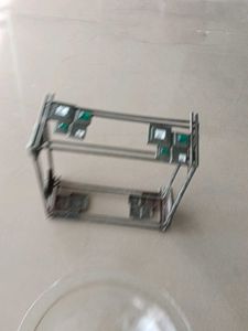 Glass Bowl with Metal Stand