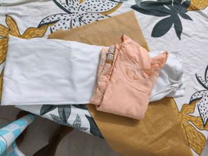 Peach Embroidered Kurti