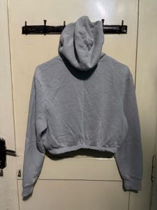 Fila Light Grey Cropped Hoodie
