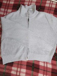 Cozy skyblue Zip-Up Sweater