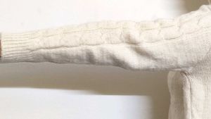 Off White Cable Knit Turtleneck Sweater