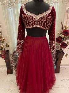 Maroon Embroidered Lehenga Choli