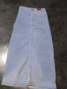Denim Slit Maxi Skirt