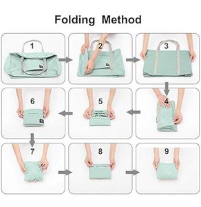 Mint Green Foldable Travel Duffel Bag