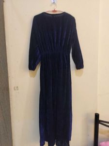 Elegant Blue Velvet Dress