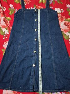Denim Button-Front Midi Dress