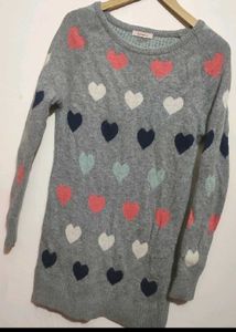 Silver Winter Top Heart Print For 34 Bust