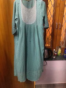 Sea Green Colour Nyra Three Piece Suit Set