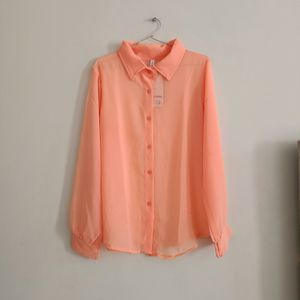 Korean 2 Piece Peach Shirt  (M)
