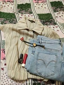Vintage Striped Dress👢🌼☕📜