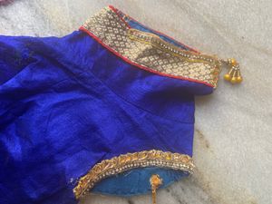 Blue And Yellow Net Lehanga (Negotiable)