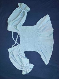 Korean Cute Light Blue Co-ord Set