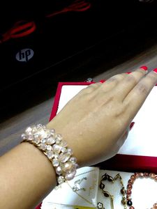 Beaded Shiny Bangle Bracelet